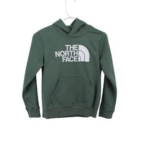 NWT The North Face Youth Hoodie M 10 Green Half Dome Logo Pullover Sweatshirt